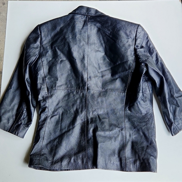 Newport News Black Leather Jacket - size 10 - Picture 9 of 9